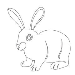 rabbit, bunny sketch ,outline isolated vector