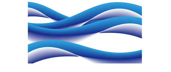 背景素材 青い海の波のような滑らかでモダンな曲線のデザイン ベクター