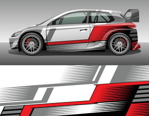 Car wrap vinyl racing decal ornament. Abstract geometric striped sport background design print template. Vector illustration.