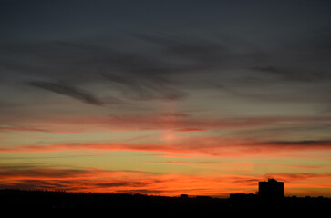 sunset in the city