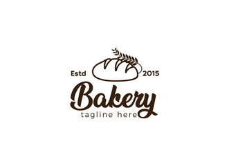 Fresh bread and bakery logo design concept. Croissant bakery logo