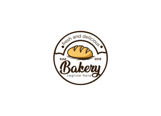 Fresh bread and bakery logo design concept. Croissant bakery logo