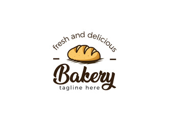 Fresh bread and bakery logo design concept. Croissant bakery logo