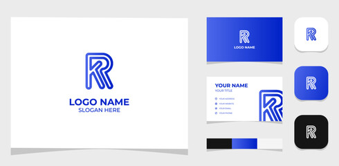 Template Logo Creative Initial Letter R and K or K and M in letter R shape concept. Creative Template with color pallet, visual branding, business card and icon.