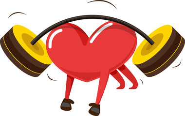 Illustrations heart fitness character. PNG