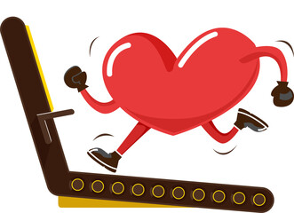 Illustrations heart fitness character. PNG