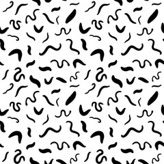 Parasitic Worms vector seamless background - Helminth Pattern