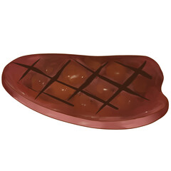 Grilled beef steak hand drawn illustration