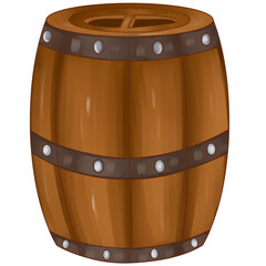 Wooden keg hand drawn illustration