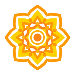 Yellow Mandala Ornament - Circular Pattern