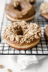 donuts with chocolate and nuts
