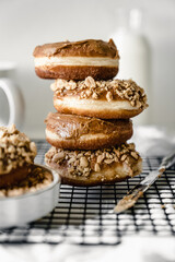 donuts with chocolate and nuts