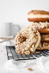 donuts with chocolate and nuts