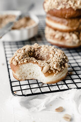 donuts with chocolate and nuts