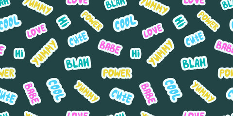 Groovy cute pattern. Seamless pattern in y2k style