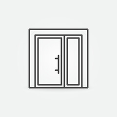 Glass Door vector thin line concept icon or sign