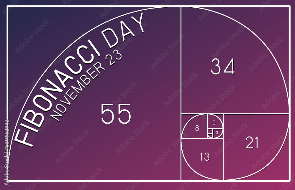 Wall mural fibonacci day poster design