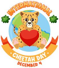 International cheetah day poster or banner design