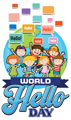 World hello day poster design © blueringmedia