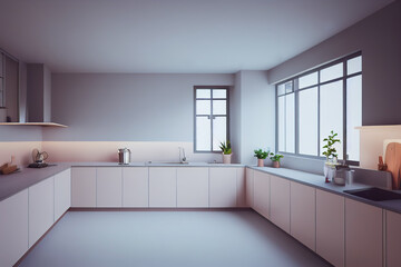Naklejka na ściany i meble modern kitchen interior