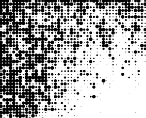 Abstract halftone wave dotted background. Futuristic twisted grunge pattern, dot, circles