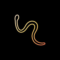 Roundworms vector concept yellow icon in thin line style