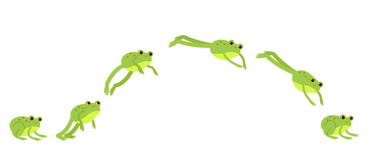 Frog jumping animation sequence
