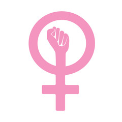 Women's independence logo. Feminism icon. Vector illustration to create your design