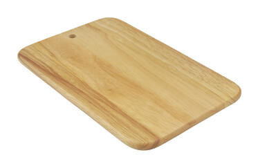 Natural cutting board. Wooden chopping board isolated on white	 background.