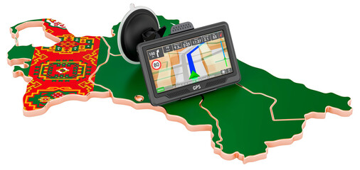 GPS navigation in Turkmenistan, 3D rendering