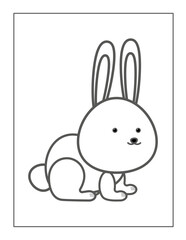 Bunny coloring page practice worksheet for preschoolers