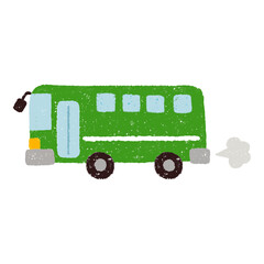 手描きのバス　緑色　PNG - obrazy, fototapety, plakaty