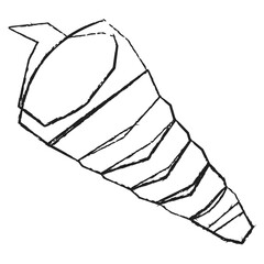 Cream horn vector illustration in line stroke design