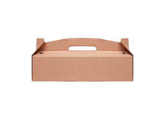cardboard takeaway food box on isolated white background
