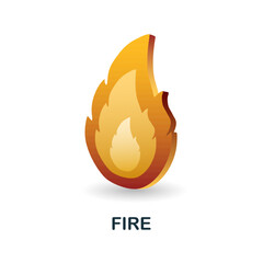 Fire icon. 3d illustration from ecology and energy collection. Creative Fire 3d icon for web design, templates, infographics and more