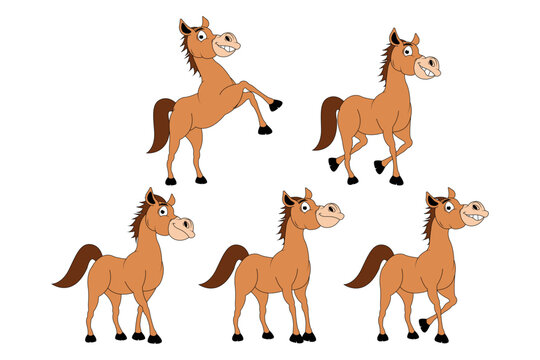 cute horse animal cartoon illustration
