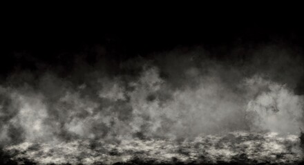 Fototapeta premium Mystery fog texture overlays for text or space. Smoke chemistry, mystery effect on isolated background. Stock illustration.