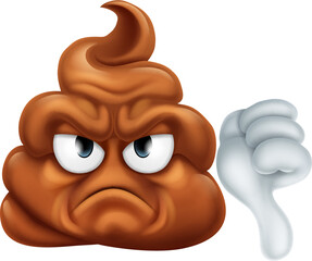 An angry jealous or mad dislike poop or poo emoticon emoji cartoon face hating something icon