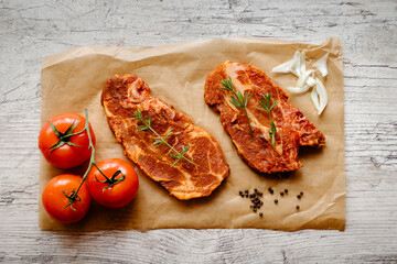 Viande de porc marinée 