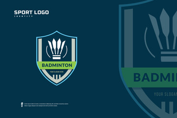 Badminton club logo, Badminton tournament emblems template. Sport team badge vector design - obrazy, fototapety, plakaty