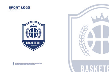 Basketball club logo, Basketball tournament emblems template. Sport team badge vector design