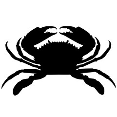 Silhouette of a crab on a white background. Great for seafood logos. Vector