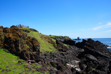 view of the sea from the hill