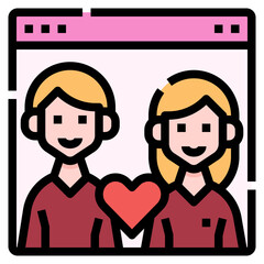 Online marriage icon symbol element
