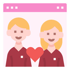 Online marriage icon symbol element