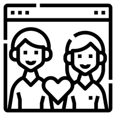 Online marriage icon symbol element
