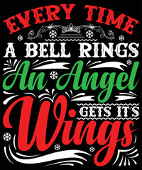 Every time A Bell Rings, Christmas Pattern Illustration and design for t-shirt, mug, poster, banner, and more