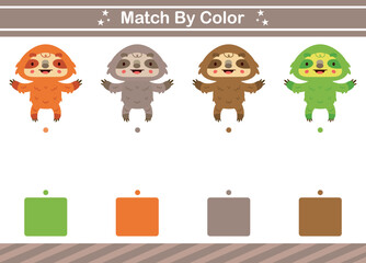 Match by color of animal Educational game for kindergarten Matching game for kids
