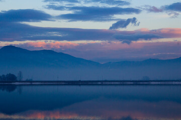 Fototapeta premium Winter landscapes at a lake