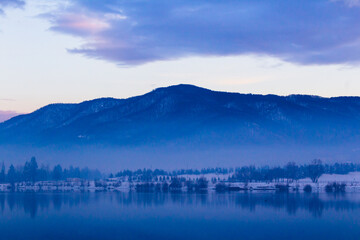 Winter landscapes at a lake